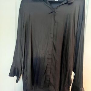 Old Navy Classic Black Satin Oversized Blouse